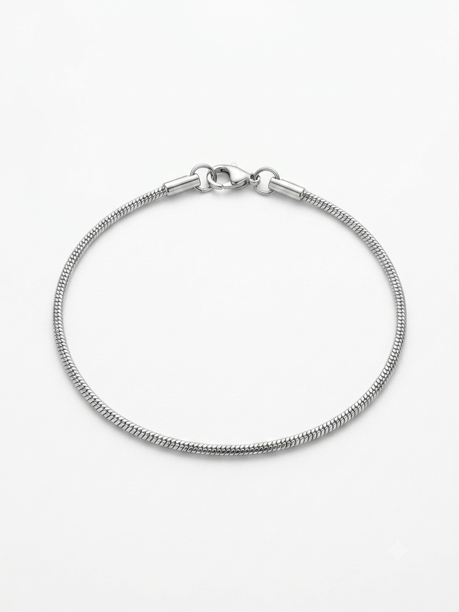 Pulsera linea pura plateada de Acero inoxidable