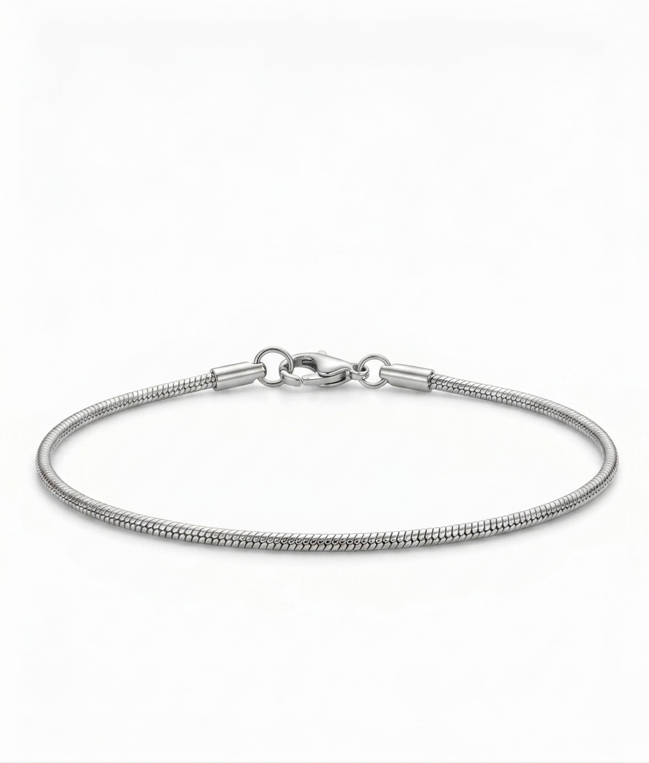 Pulsera linea pura plateada de Acero inoxidable